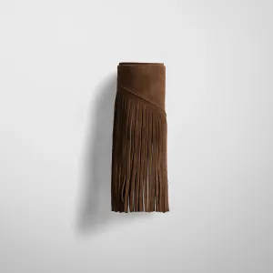 FRINGE CUFF | khaki suede
