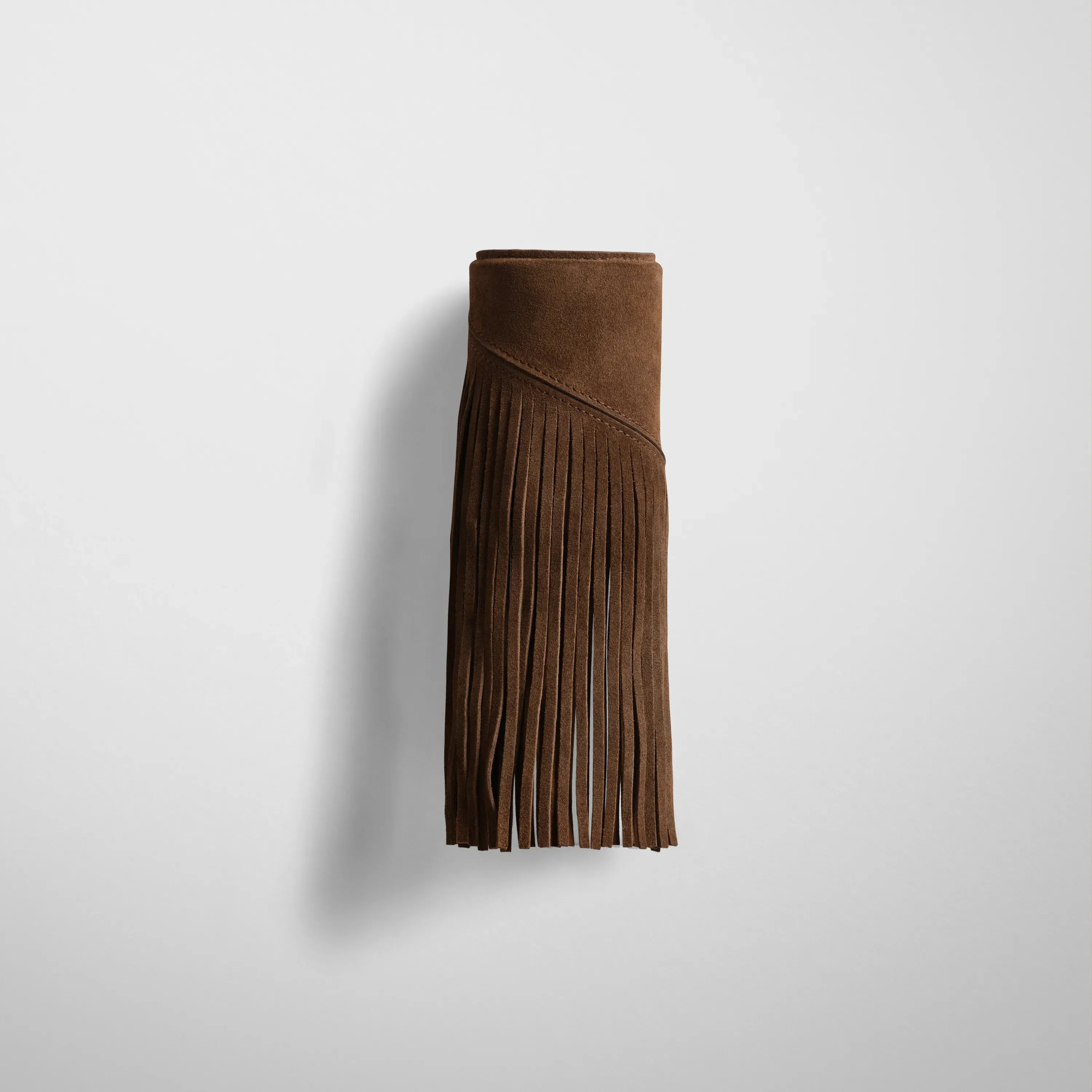 FRINGE CUFF | khaki suede