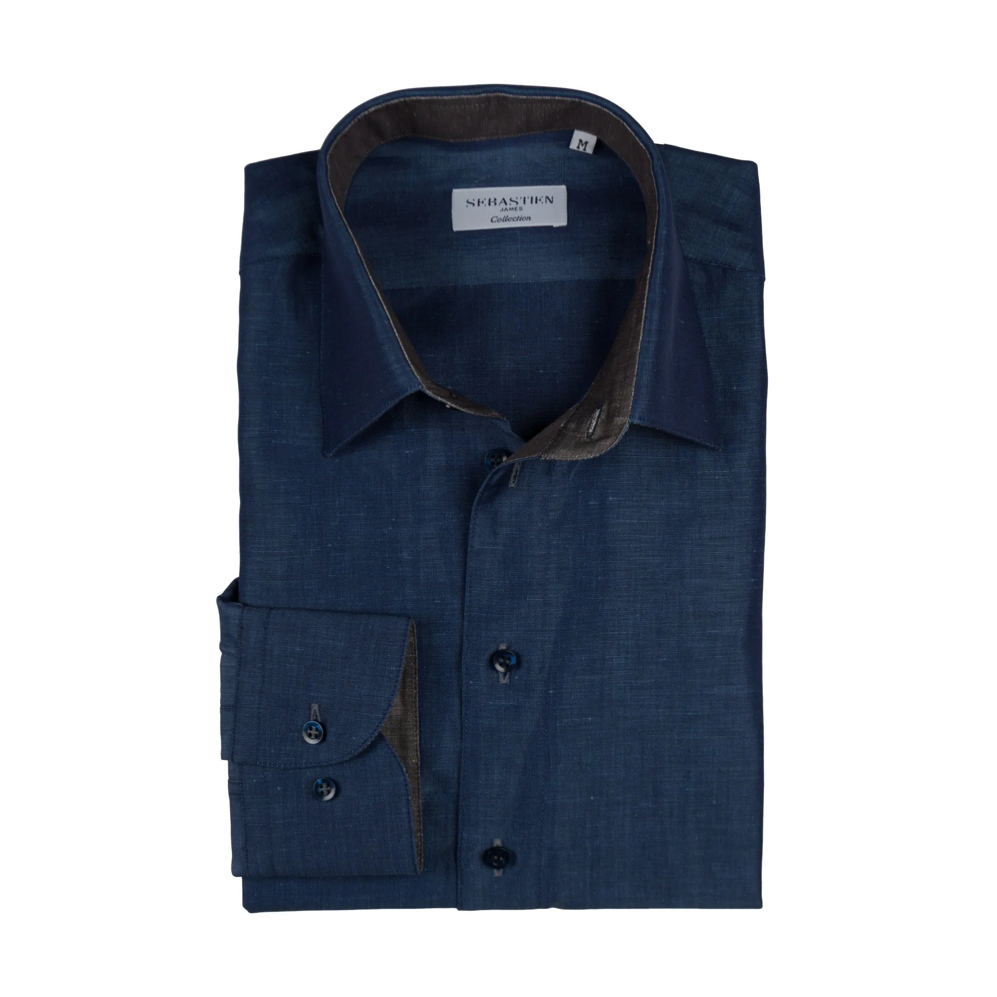 Gary Shirt Cotton Linen - Blue
