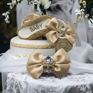 Gold Baby Shoes and Headband