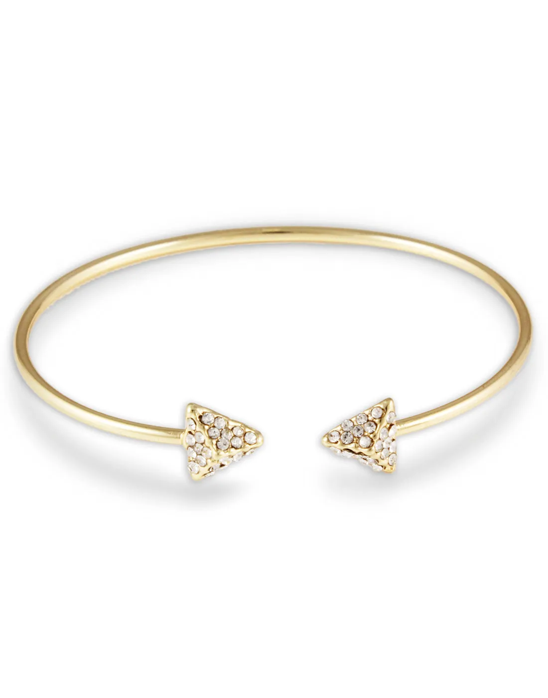 Gold Metal Crystal Arrow Bracelet