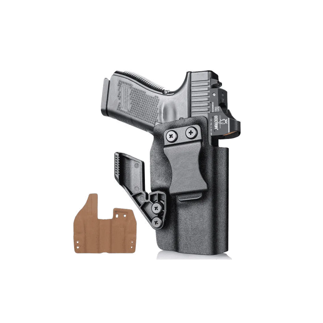 Gun & Flower Kydex w Leather IWB Holster with Claw For Glock 19