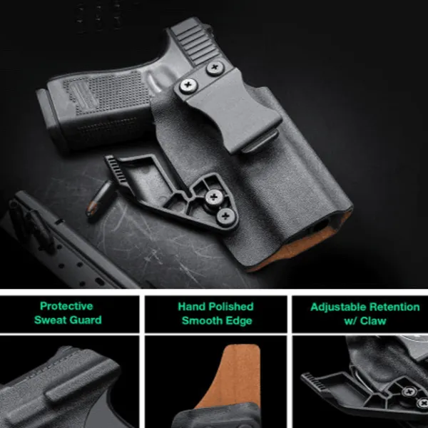 Gun & Flower Kydex w Leather IWB Holster with Claw For Taurus G2C/G3C
