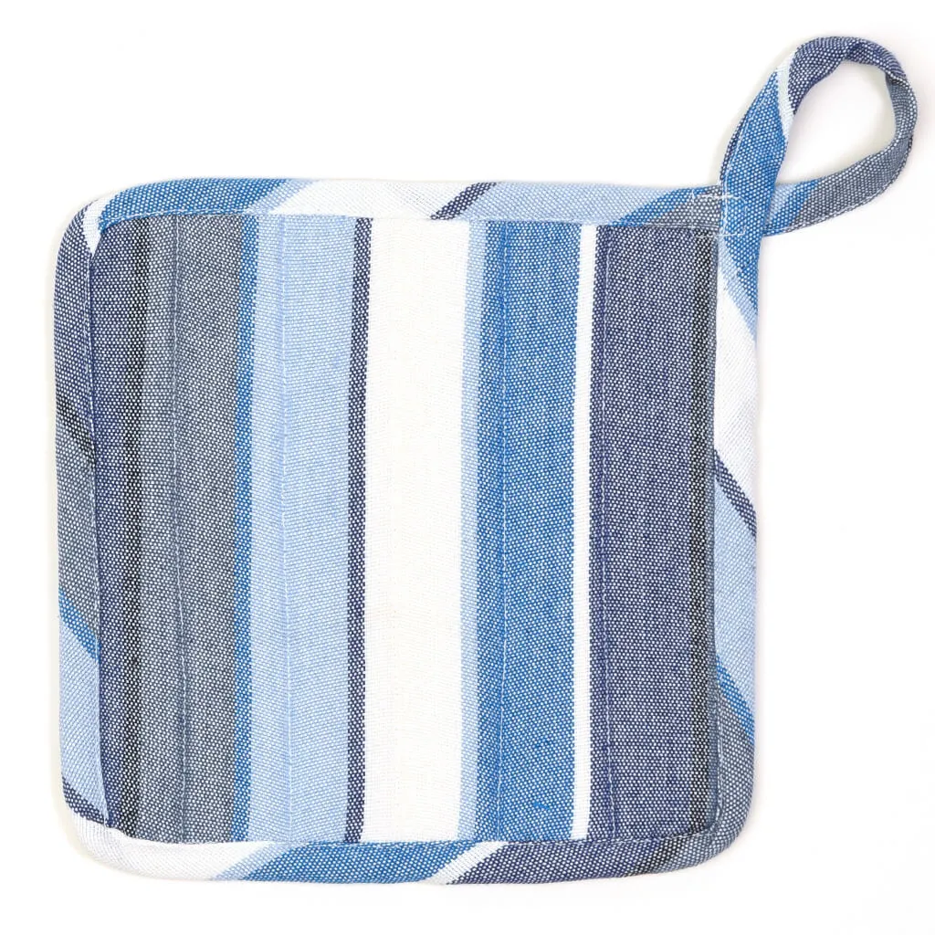 Hand woven Square Pot Holder | Regatta Stripe