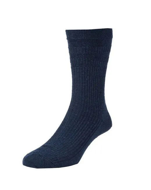HJ Hall Softop Wool Socks 3 Pack (navy)