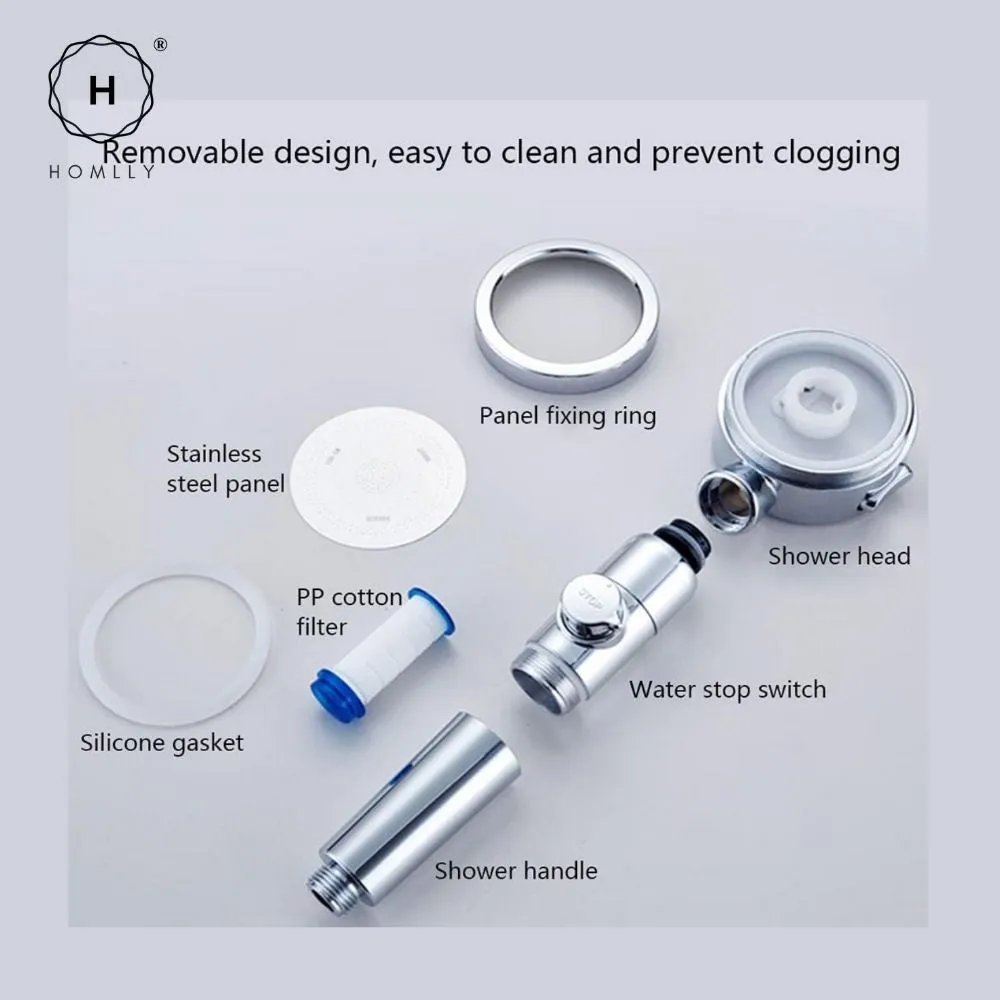 Homlly Filtered High Pressure Adjustable Shower Head (3 Spray Settings)