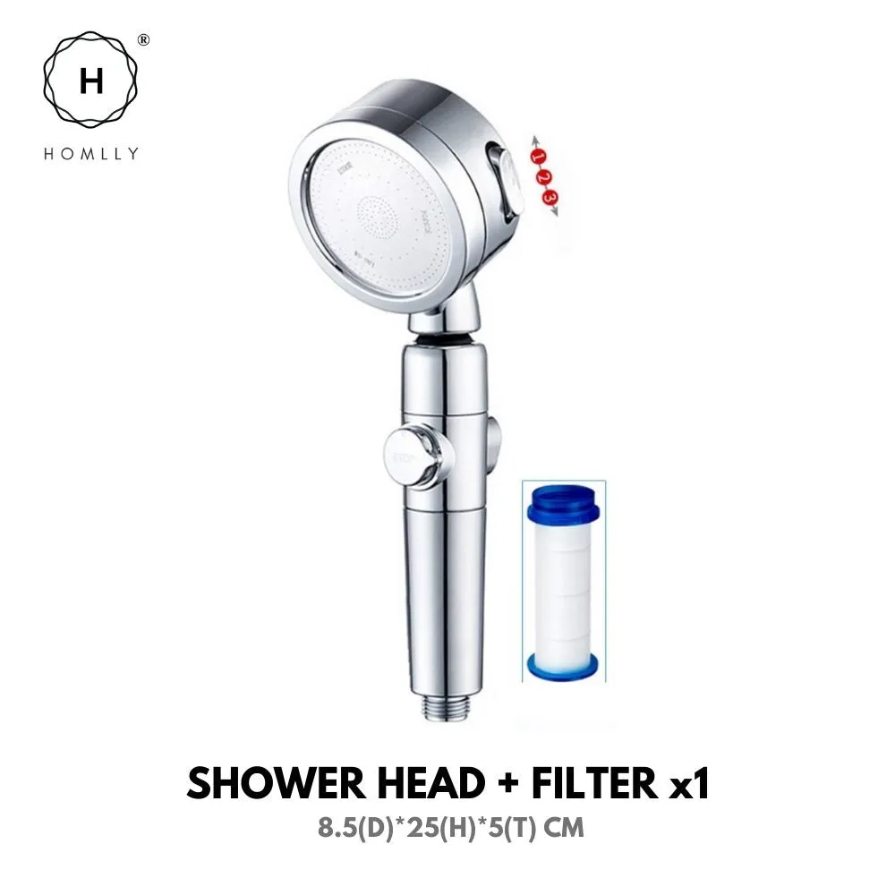 Homlly Filtered High Pressure Adjustable Shower Head (3 Spray Settings)