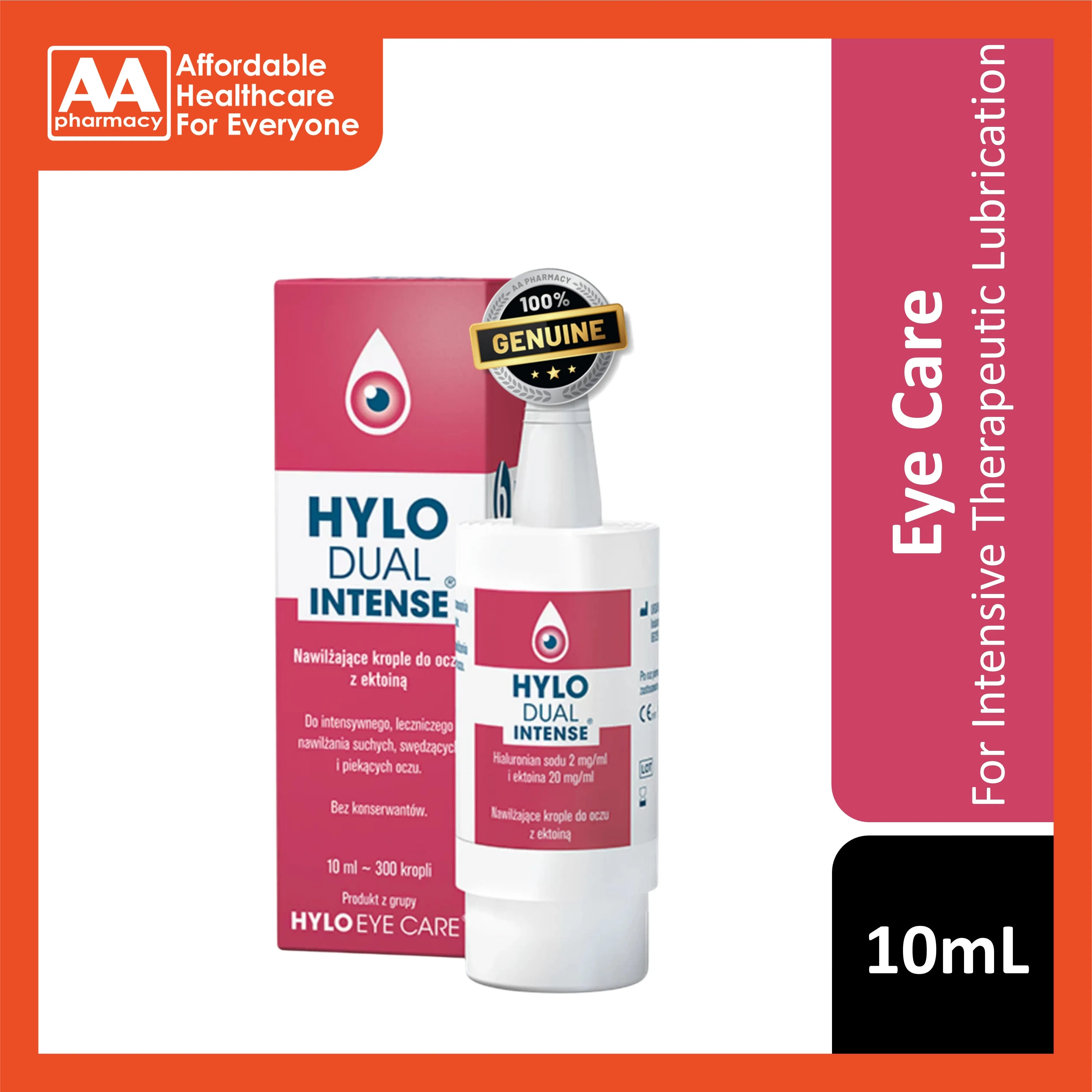Hylo Dual Intense Eye Drops with Ectoine 10mL