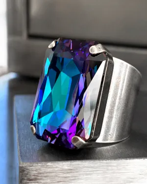 ILLUSION - Large Heliotrope Crystal Ring