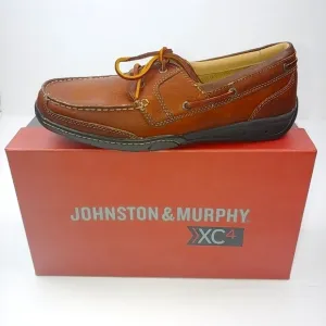 Johnston &amp; Murphy Angler Two-Eye Leather Loafer NWB Mens Size 8.5 Brown Preppy