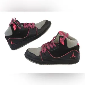 Jordan 1 - Flight 2 - Black Hyper Pink - Girls Size 5.5Y