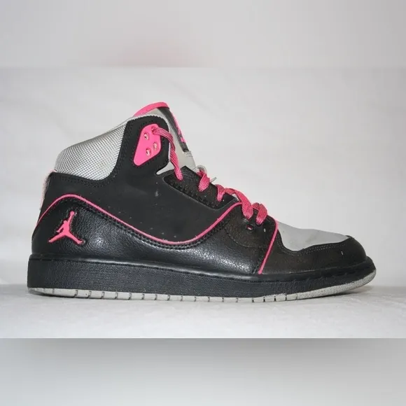 Jordan 1 - Flight 2 - Black Hyper Pink - Girls Size 5.5Y