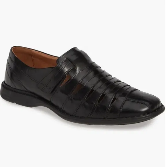 Josef Seibel Steven Leather Fisherman Sandal Black