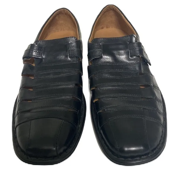 Josef Seibel Steven Leather Fisherman Sandal Black
