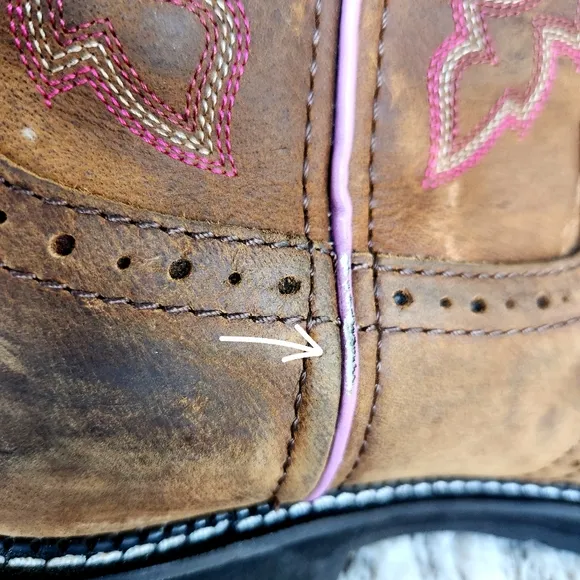 Justin &quot;Wanette&quot; Steel Toe Brown Leather Cowboy Western Boot | Women's Size 9.5B