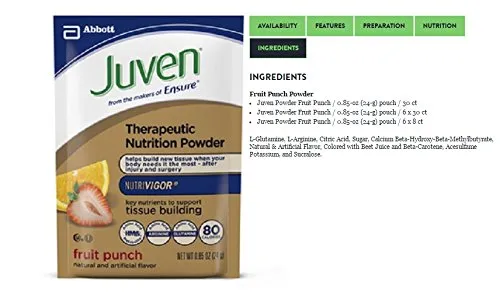 Juven Powder Nutritional Supplement (Fruit Punch, 30 Carton)