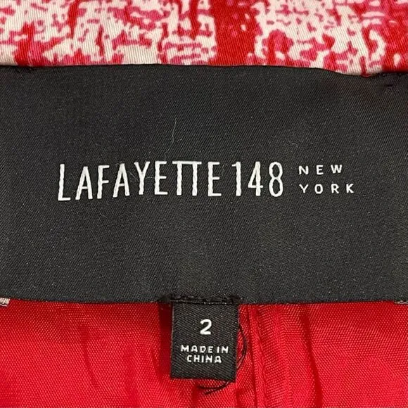 Lafayette 148 New York Abstract Red Print Blazer