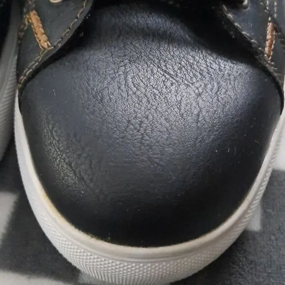 Levi's Jeffrey Los 501  Core Sneaker Black Denim Brown Leather  Size 12