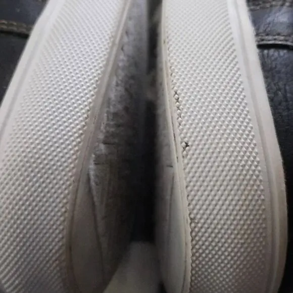 Levi's Jeffrey Los 501  Core Sneaker Black Denim Brown Leather  Size 12