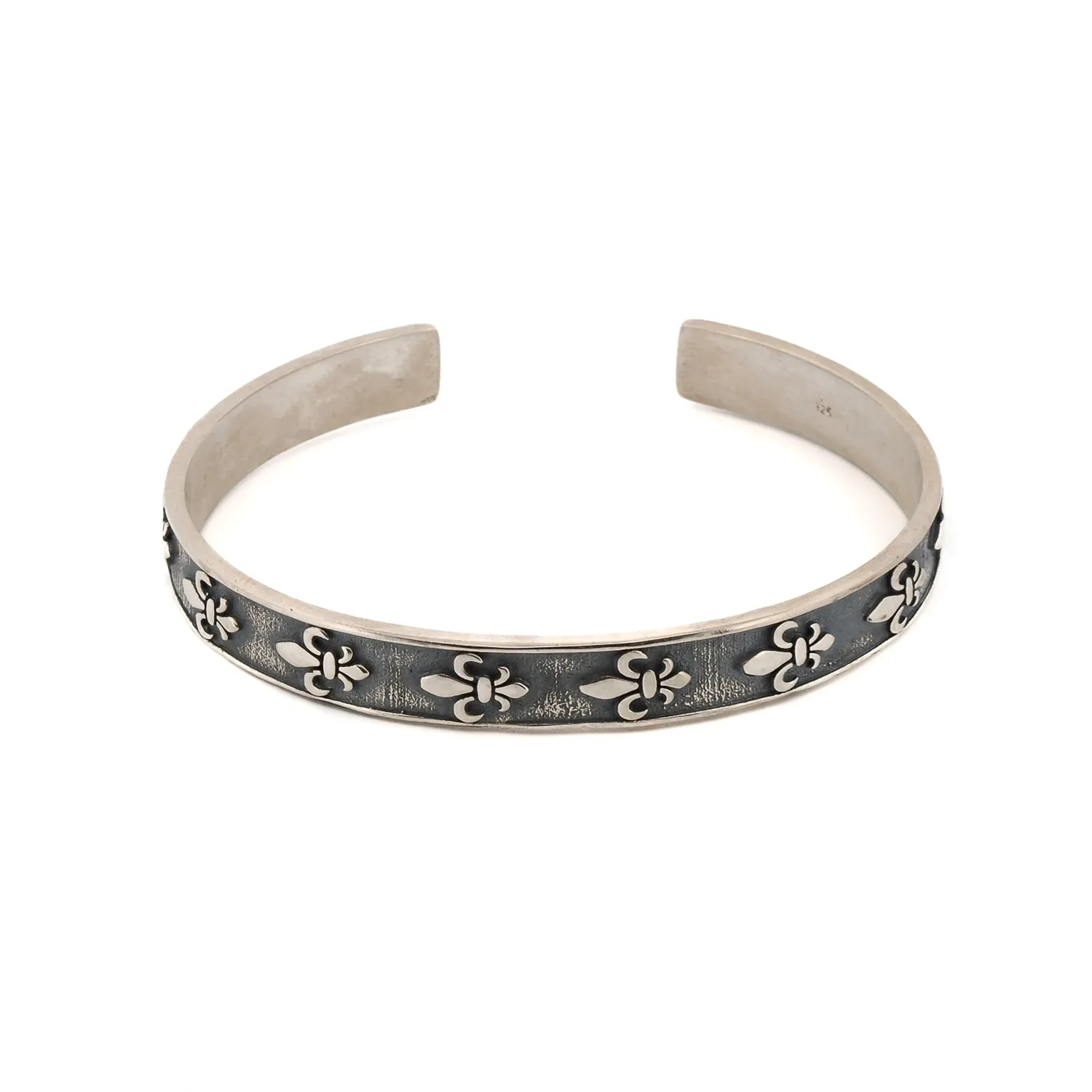 Lily Flower Sterling Silver Cuff Bracelet