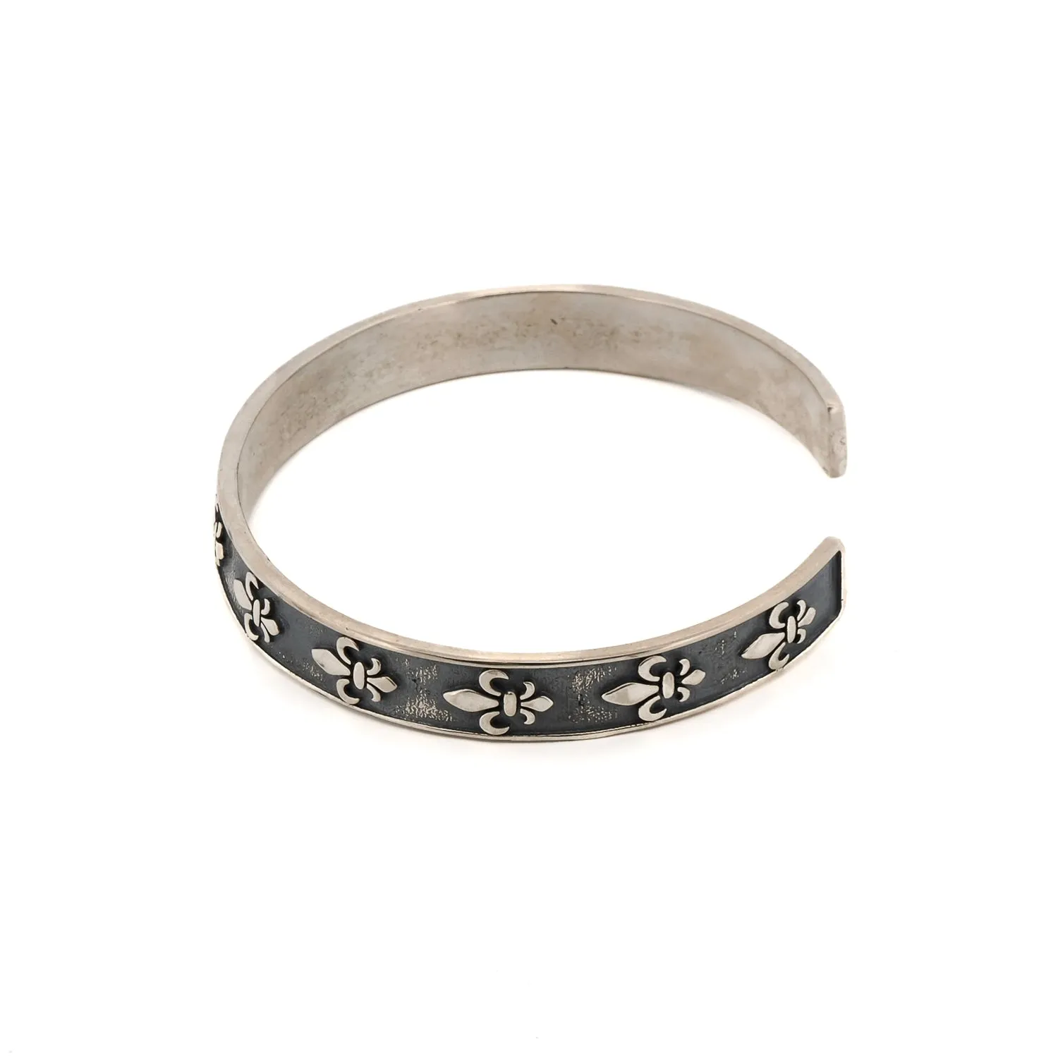 Lily Flower Sterling Silver Cuff Bracelet