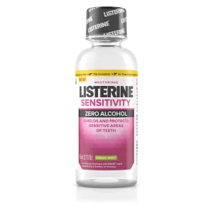 Listerine Sensitivity Zero Alcohol Mouthrinse, Fresh Mint, Travel Size