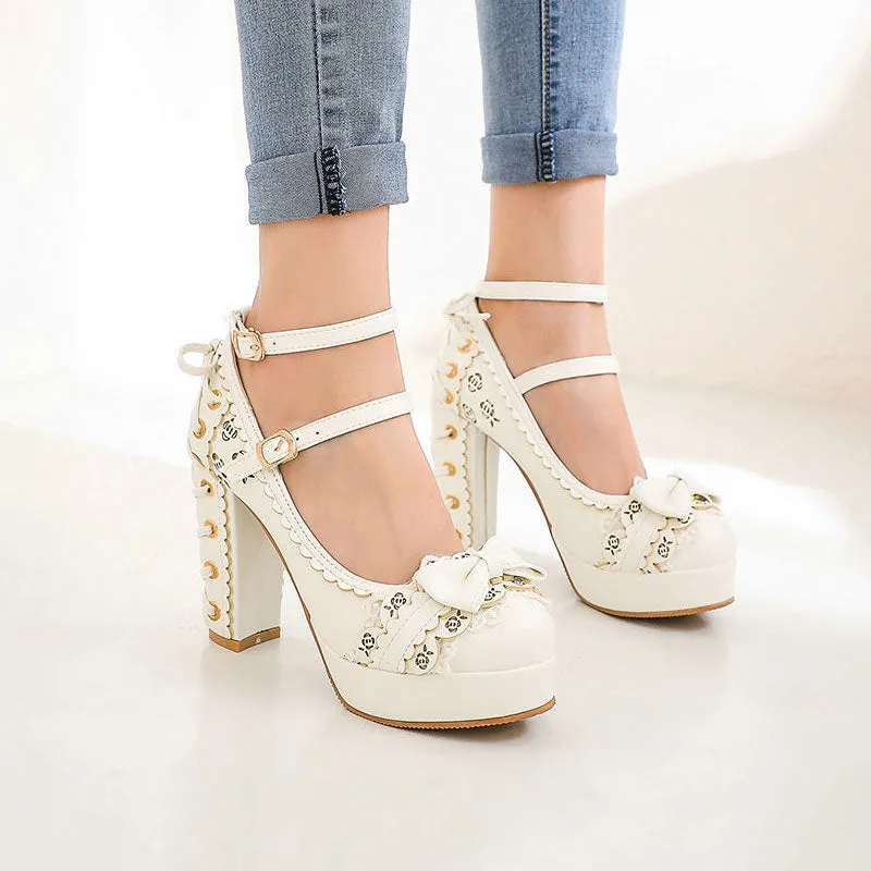 Lolita Platform Bow Lace Shoes