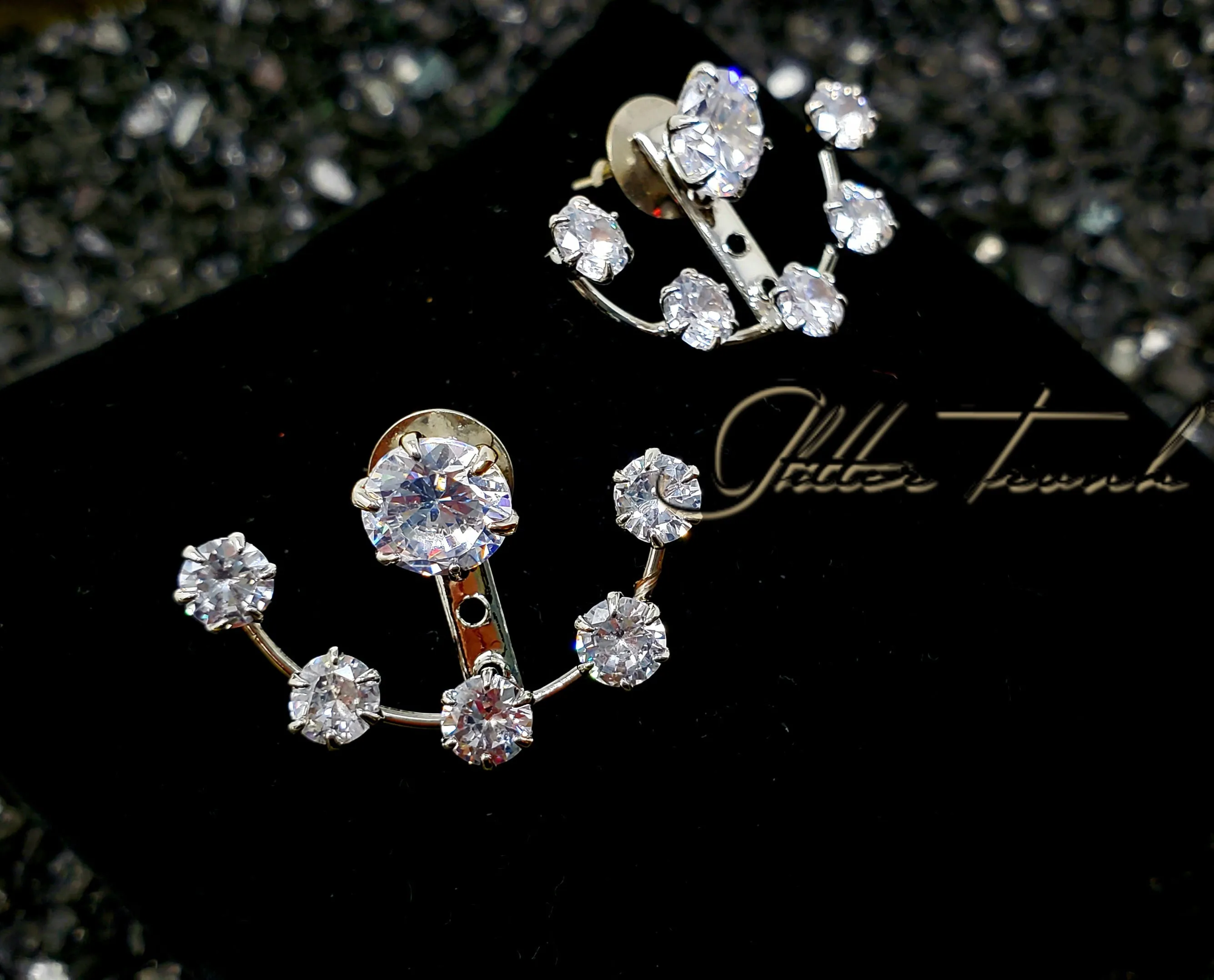 Maria Adjustable Silver Cuff Earrings