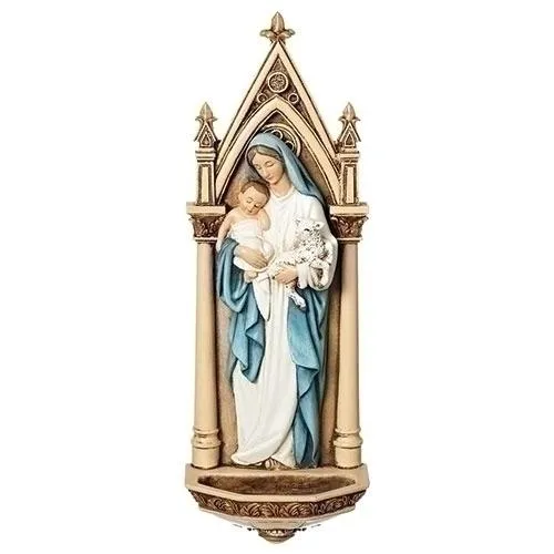 Mary with Child Holy Water Font 7 3/4"