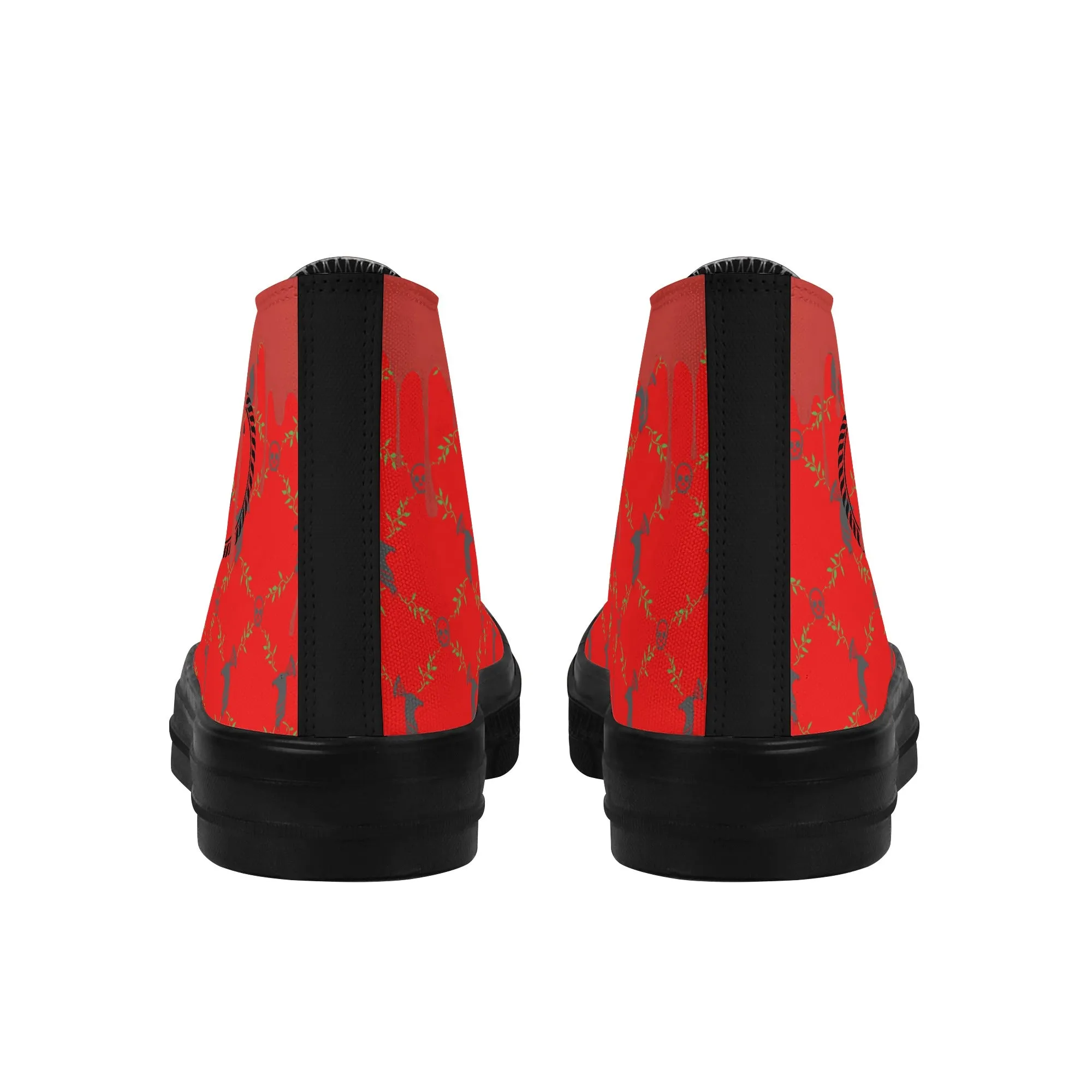 Mens Classic Red High Top Canvas Shoes