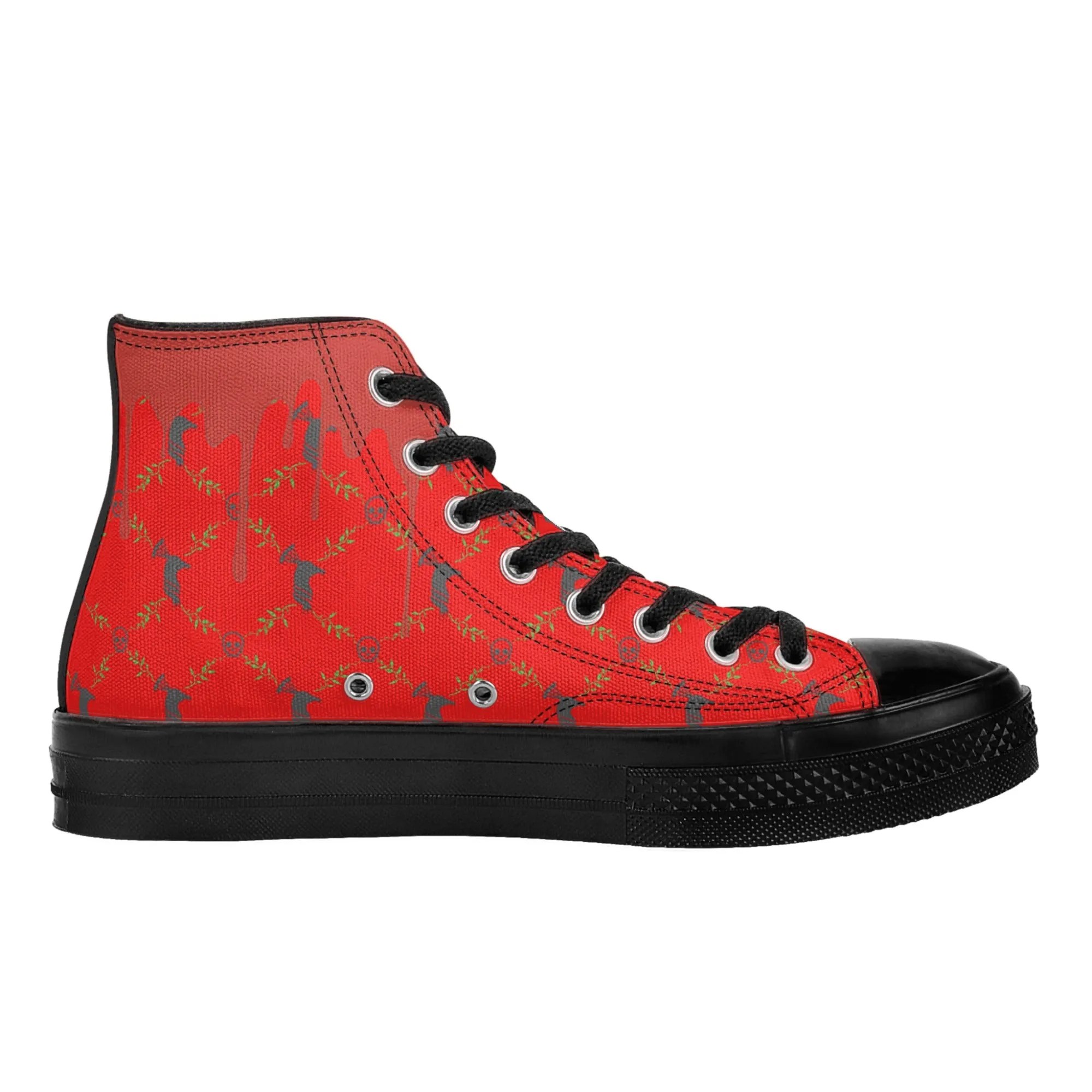 Mens Classic Red High Top Canvas Shoes