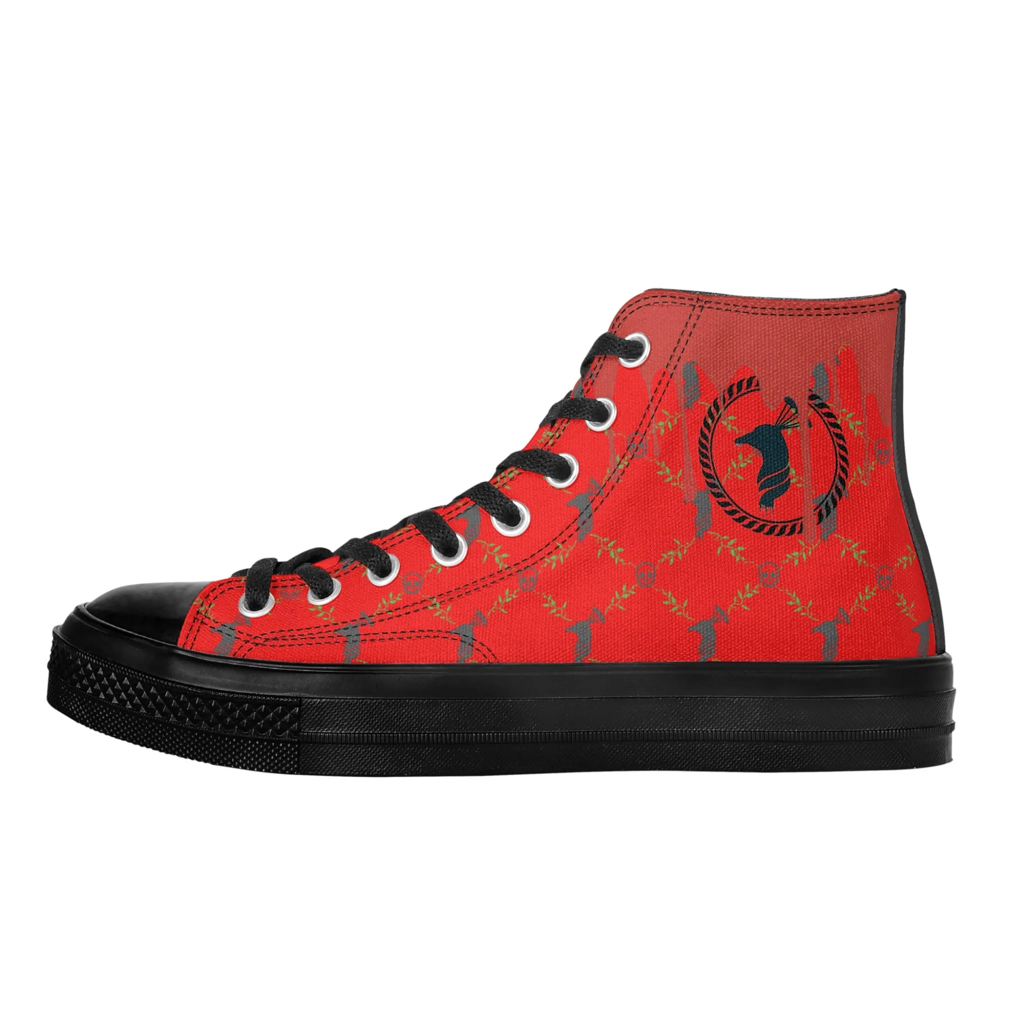 Mens Classic Red High Top Canvas Shoes