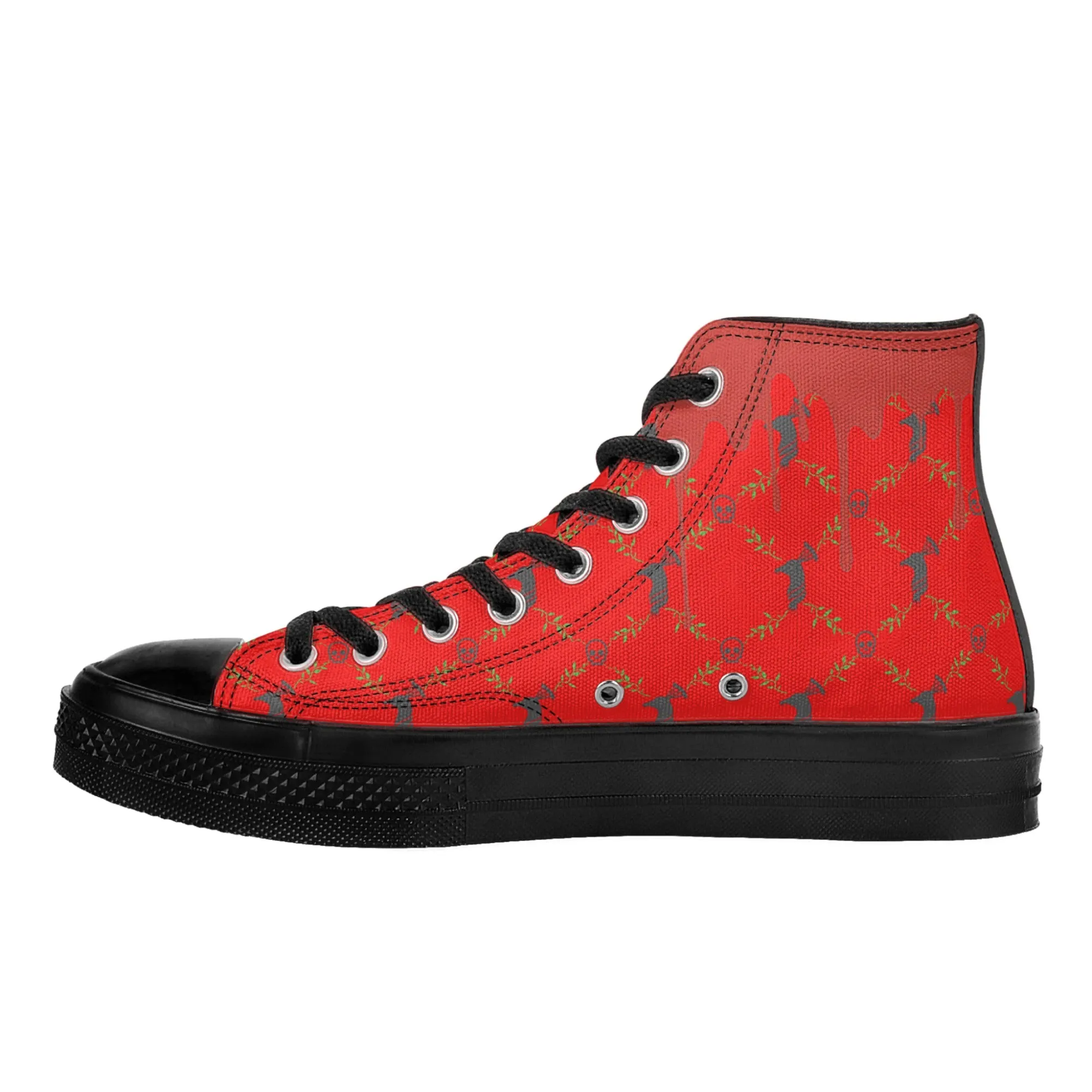 Mens Classic Red High Top Canvas Shoes