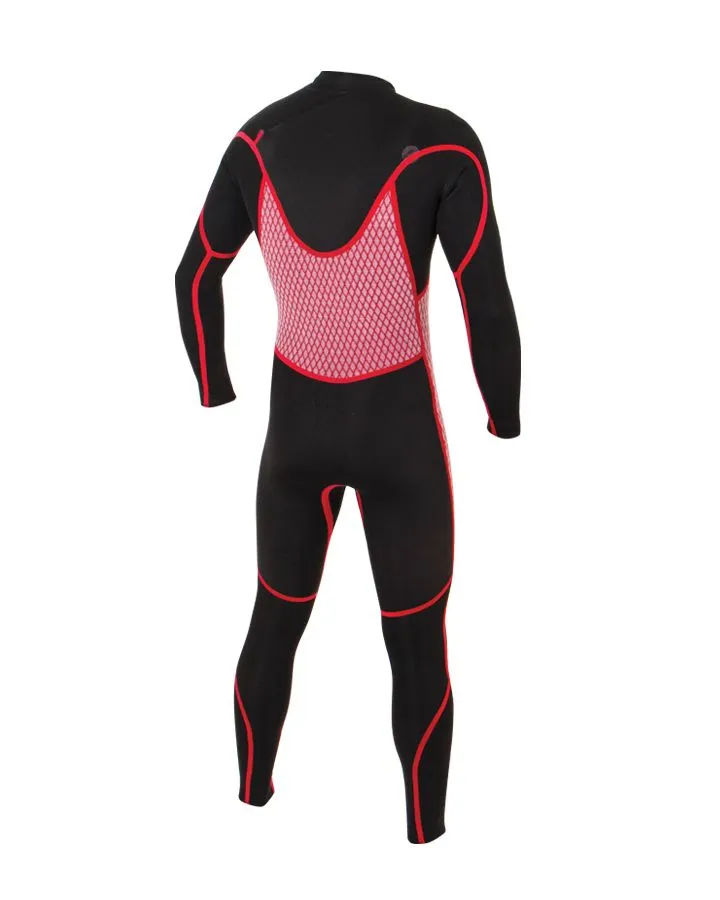 Mens Double Black Chest Zip Steamer 4/3mm Wetsuit