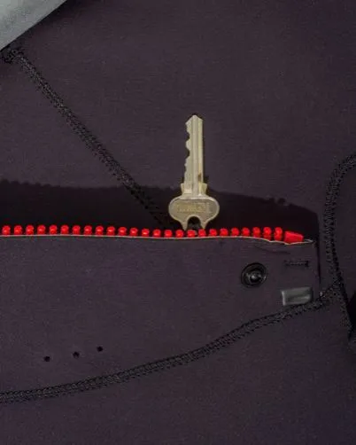 Mens Double Black Chest Zip Steamer 4/3mm Wetsuit