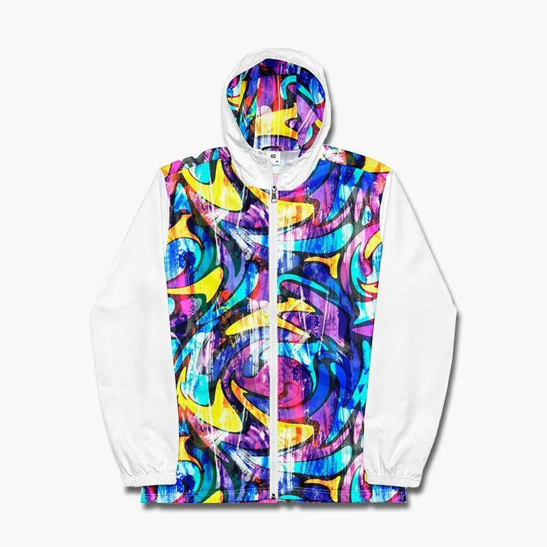 Men’s Neon Street Art Graffiti Windbreaker