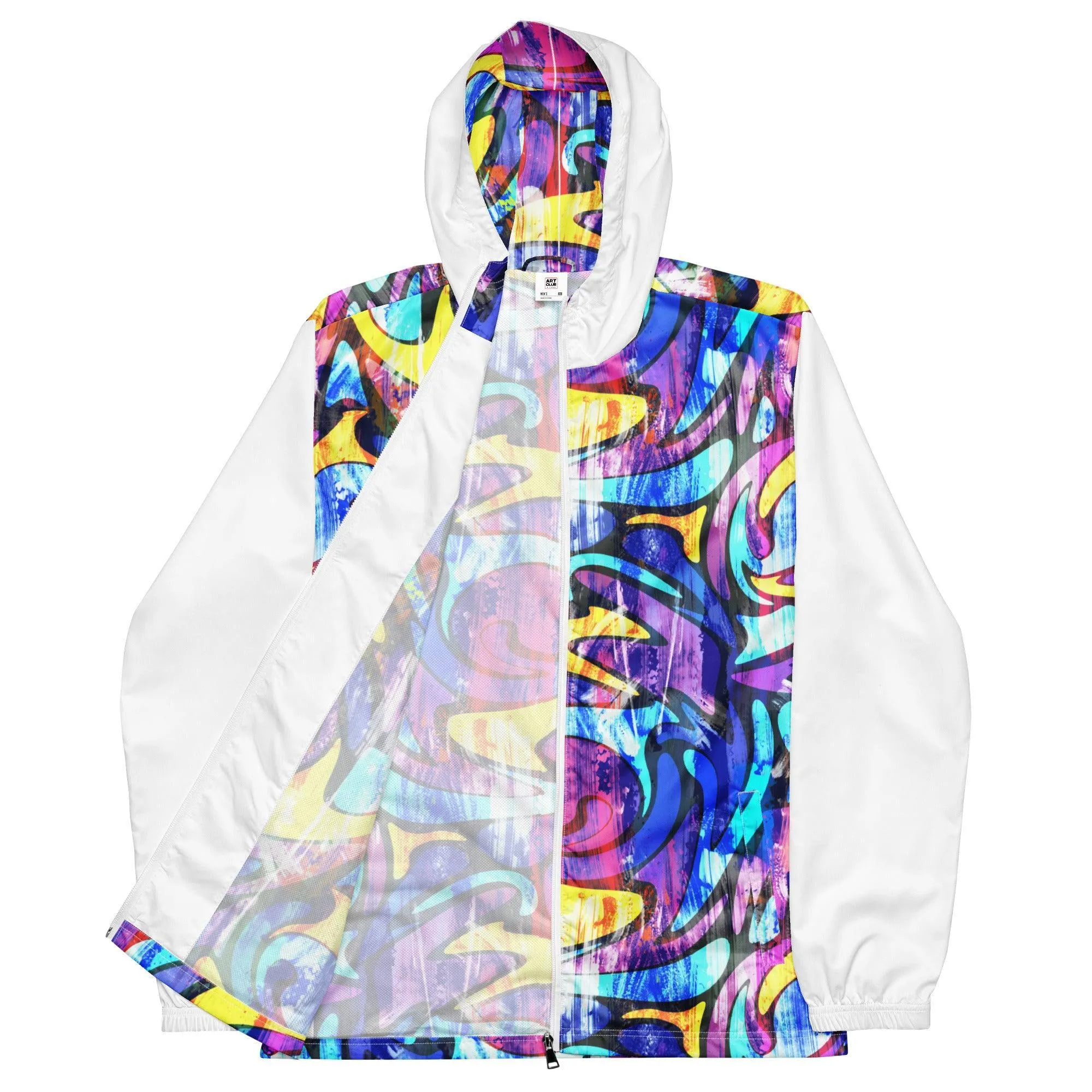 Men’s Neon Street Art Graffiti Windbreaker