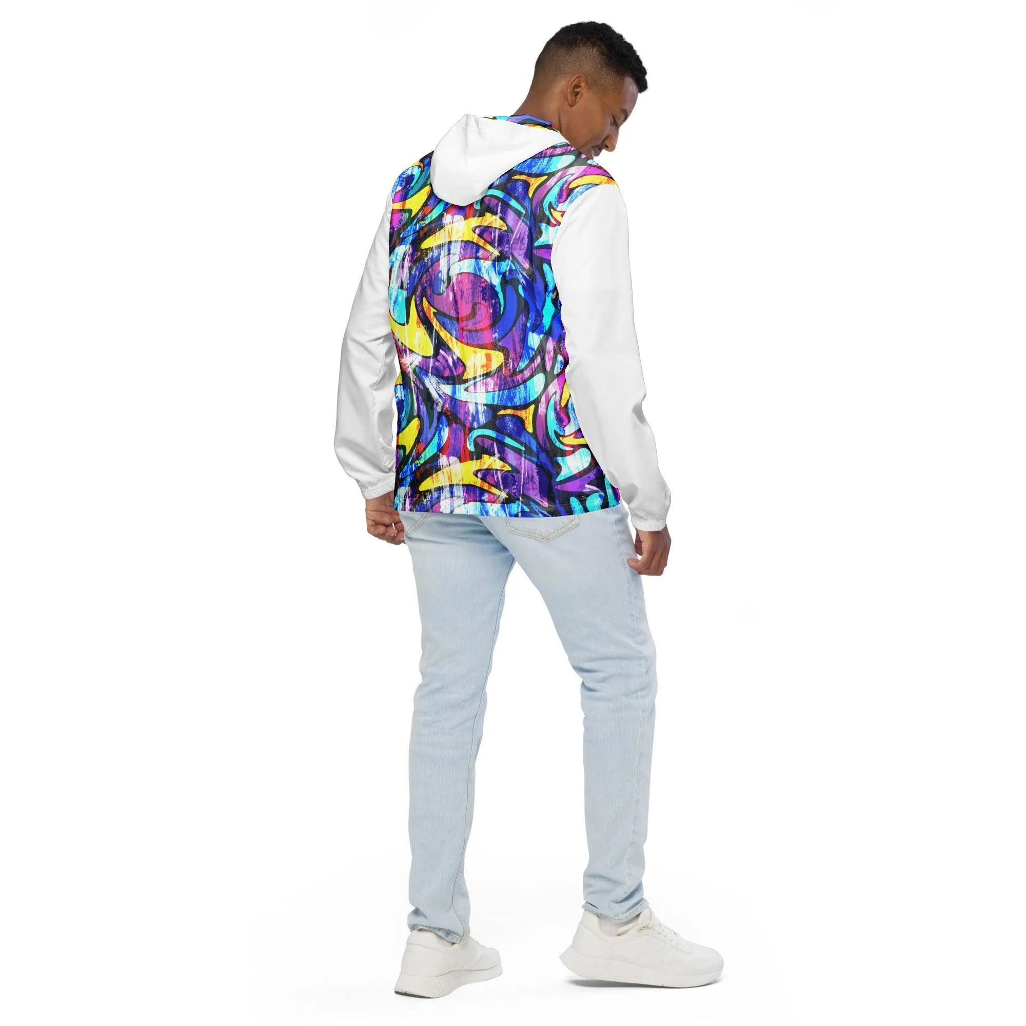 Men’s Neon Street Art Graffiti Windbreaker