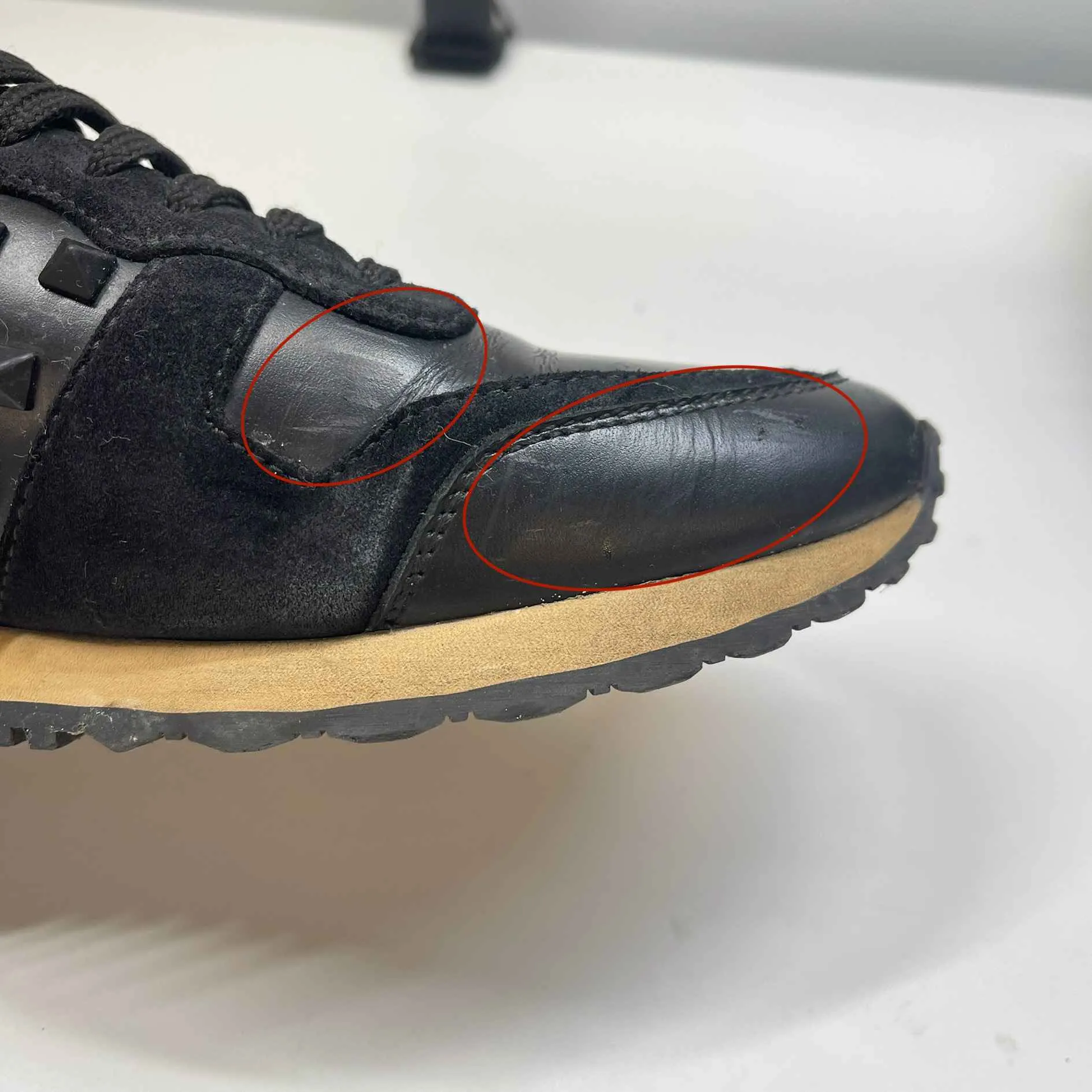 Men's Rockstud Low Trainers Black Size EU 41 / UK 7