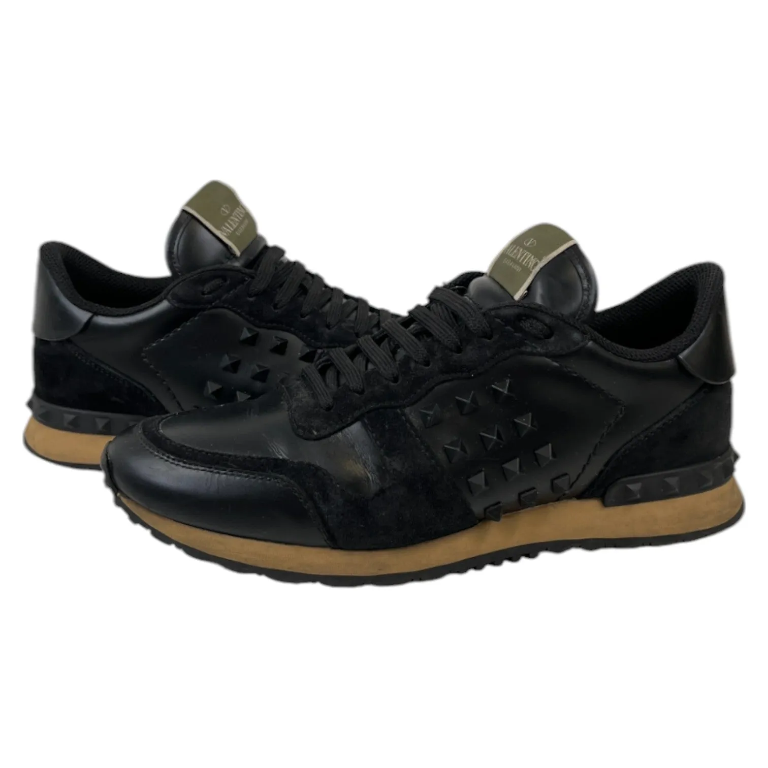 Men's Rockstud Low Trainers Black Size EU 41 / UK 7