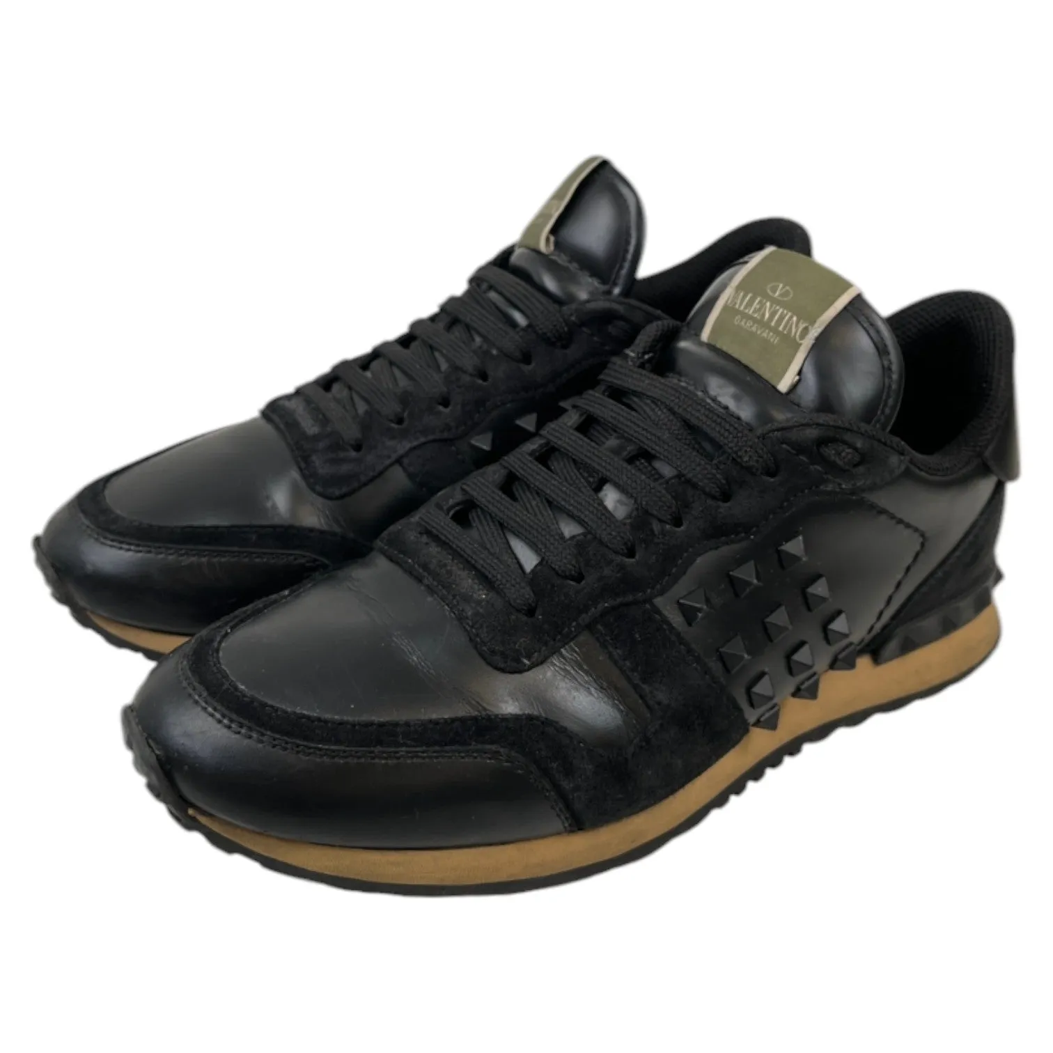 Men's Rockstud Low Trainers Black Size EU 41 / UK 7
