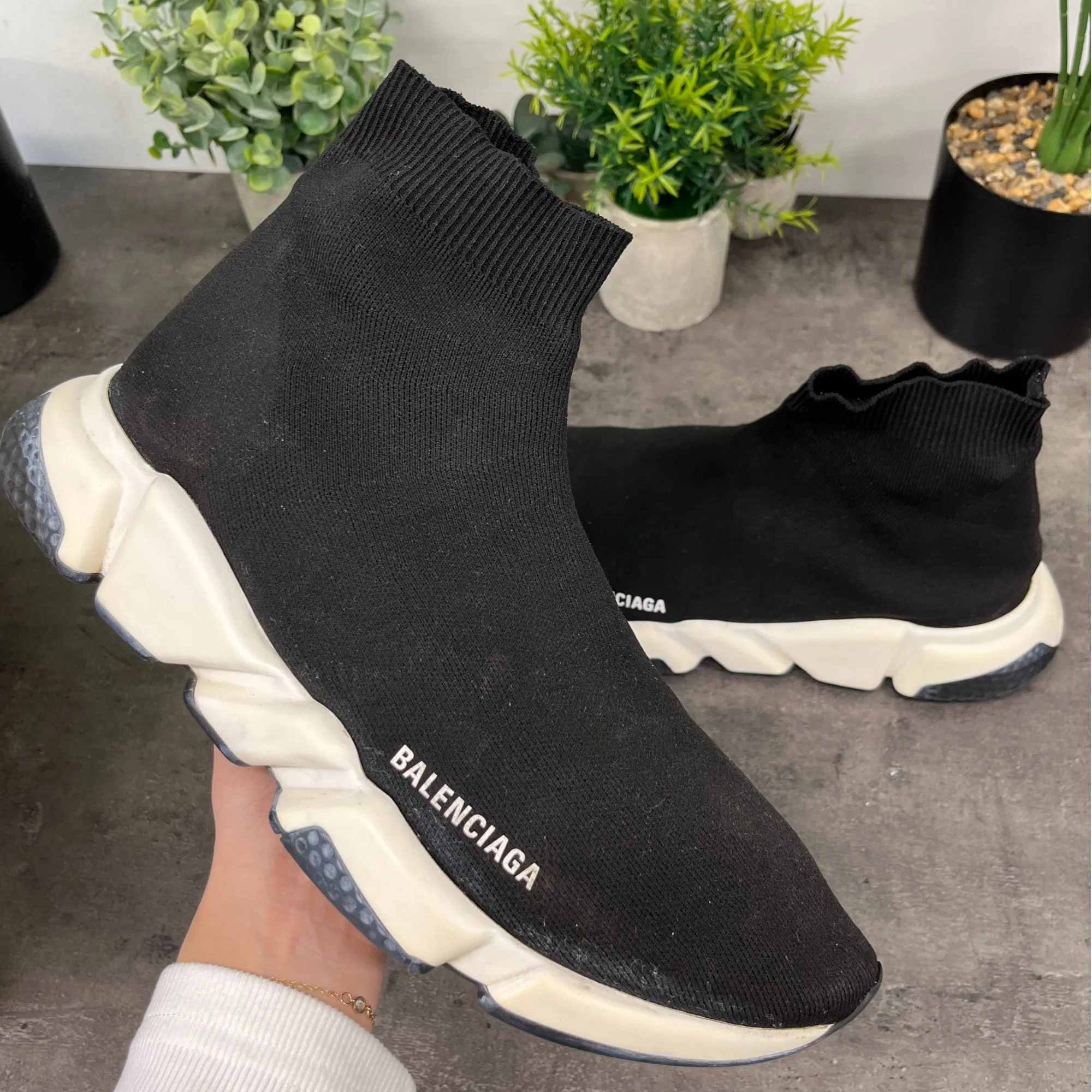 Men's Speed Sock High Trainers Black Size EU 45 / UK 11
