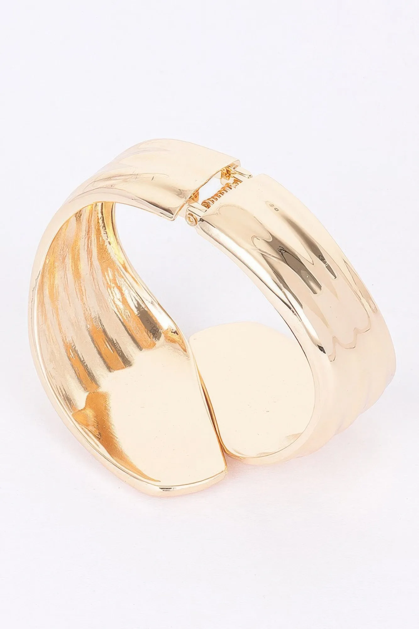 Metal Spring Hinge Cuff Bracelet