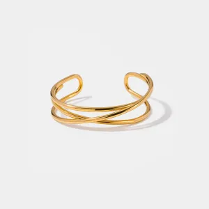 Minimalist 18 K gold-plated cuff Bracelet