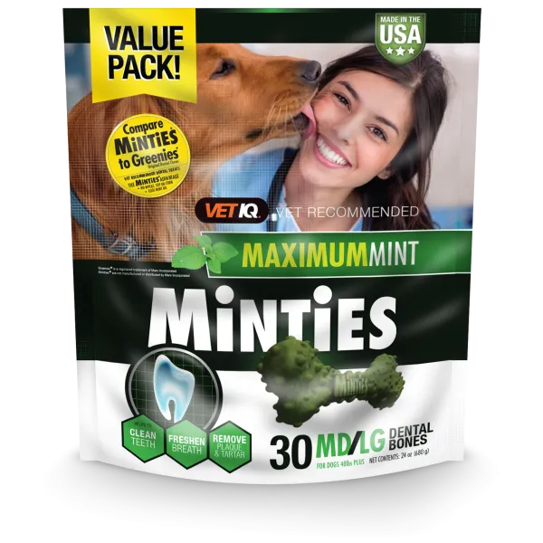 Minties Maximum Mint Medium/Large Dental Chews