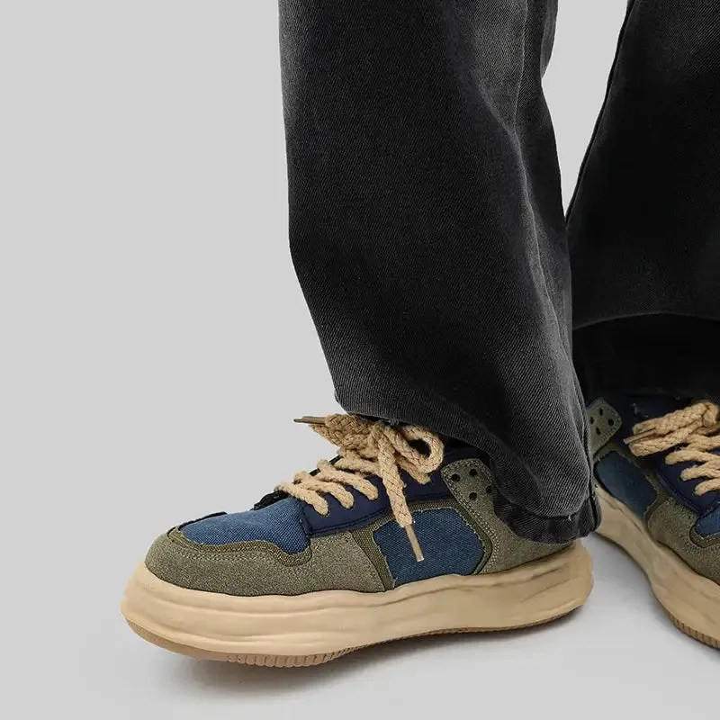 Mixed Colors Y2K Lace-Up Shoes with Breathable Mesh for Ultimate Comfort
