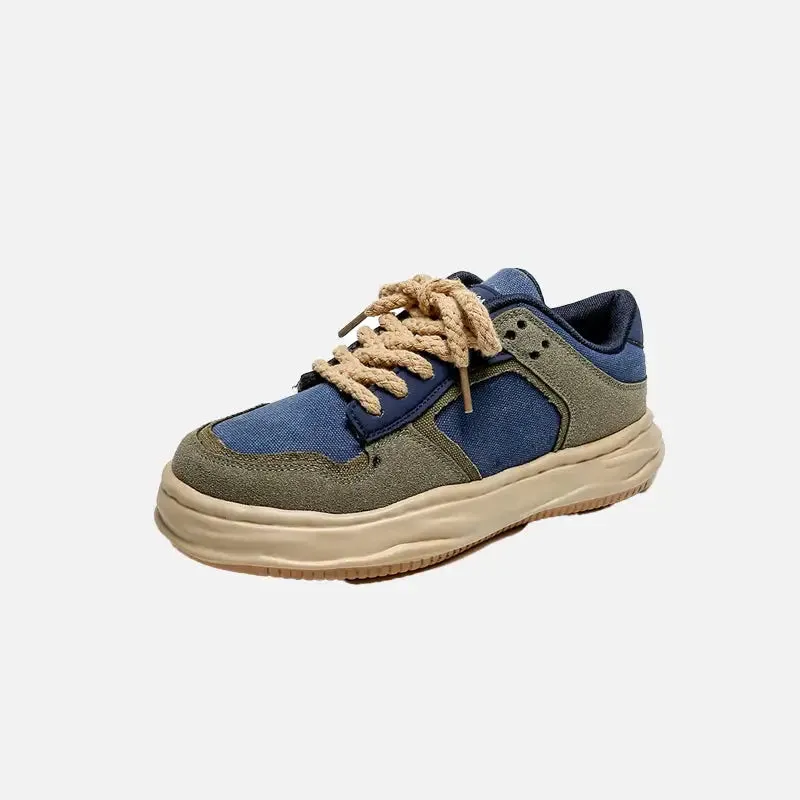 Mixed Colors Y2K Lace-Up Shoes with Breathable Mesh for Ultimate Comfort