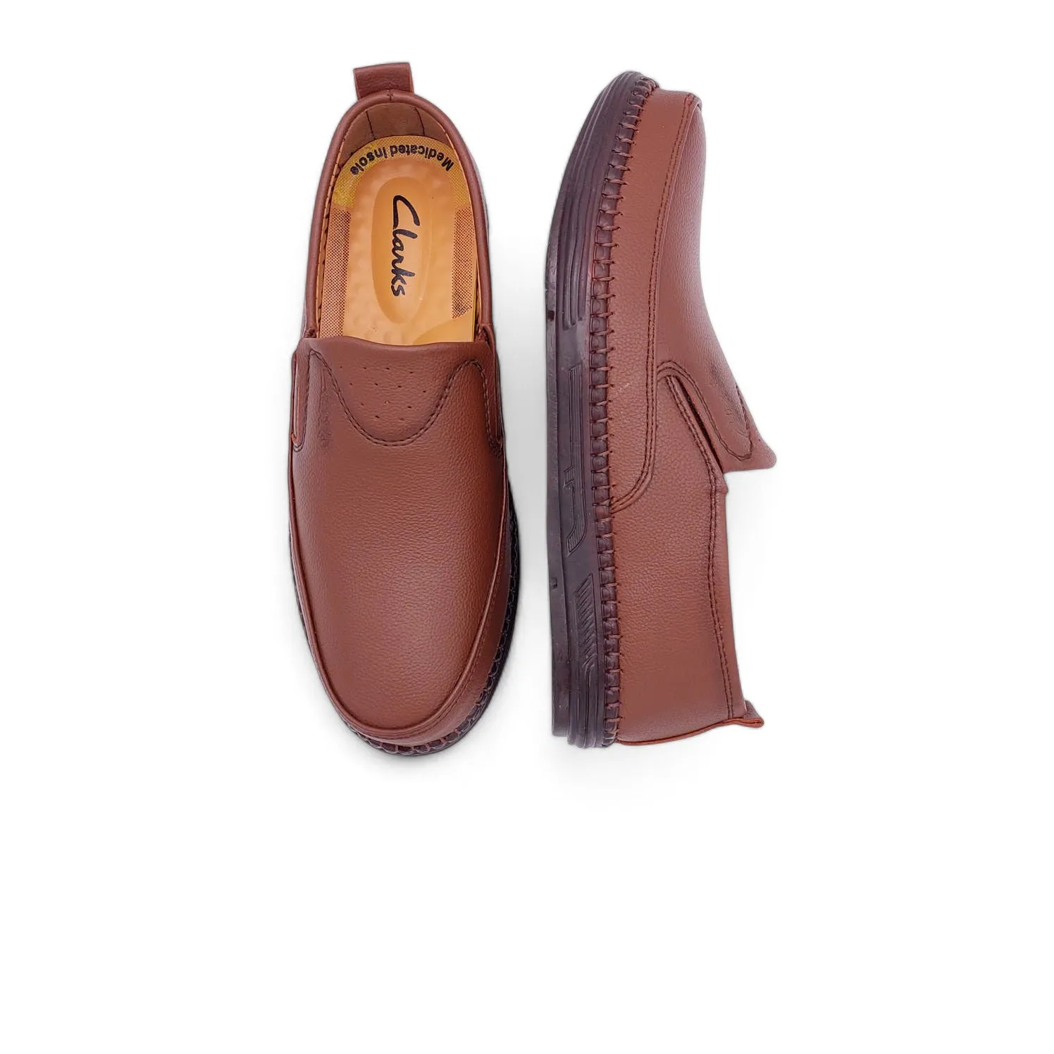 Mova Comfort Fit Rexine Leather SlipOns RB33 - Brown