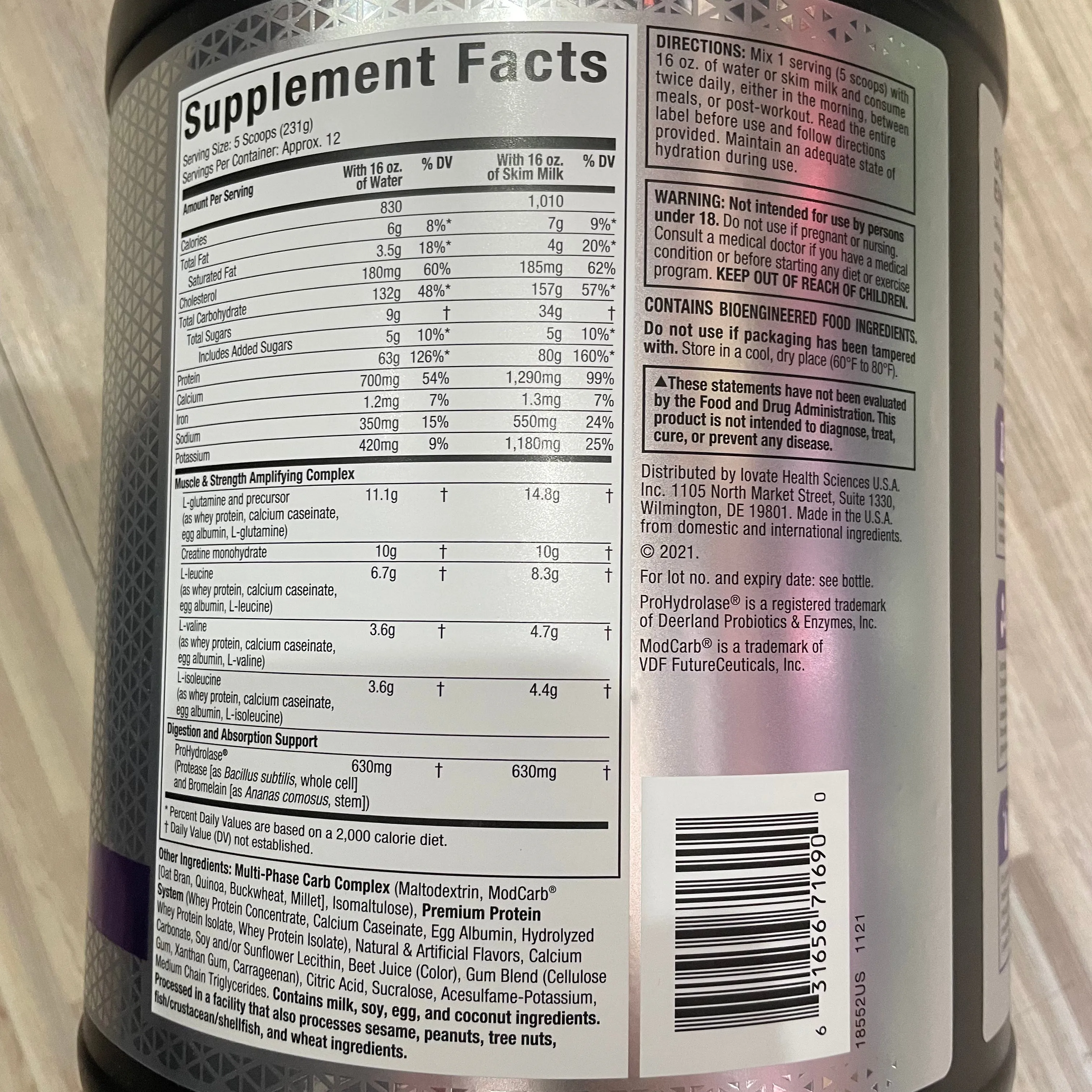 MUSCLETECH™ MASS-TECH® ELITE 6lbs (2.72kg) Strawberry EXP 15 Aug 2025
