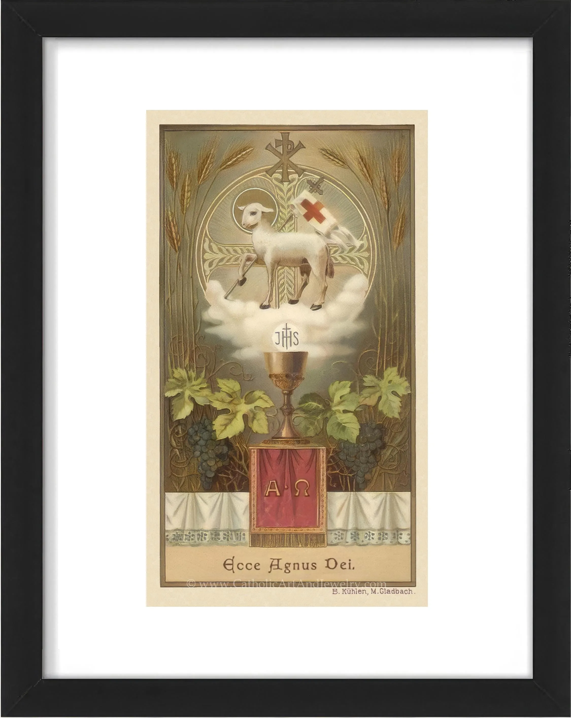 New! Behold the Lamb of God – Based on a Vintage Holy Card – Catholic Artwork – Archival Quality